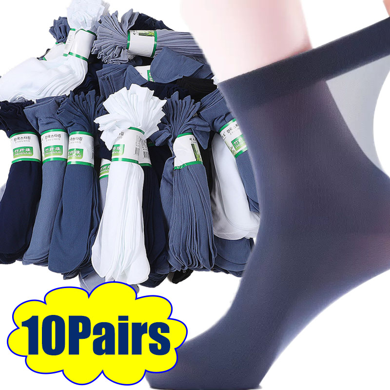 Silk Sock Bamboo - جوارب طويلة جيدة التهوية للرجال ،