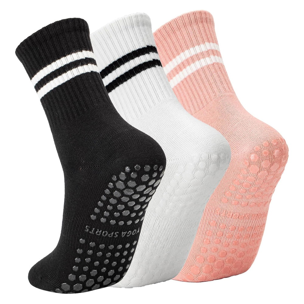 Grip Sock Yoga - جوارب يوجا بيلاتيس مع مقابض للنساء،