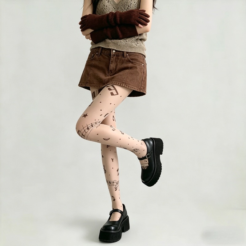 جوارب نسائية شفافة بطبعة نوتة  - مراجعة Tights Pantyhose Sheer وسعره
