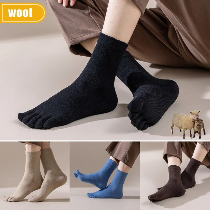 رجل الصوف خمسة أصابع الجوارب ق - مراجعة Thermal Sock Winter وسعره