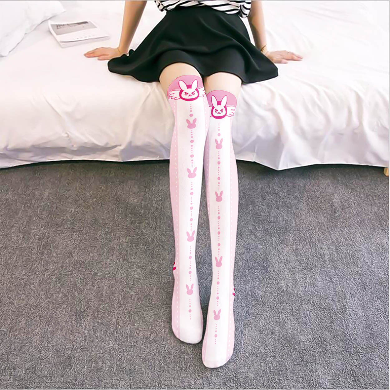 لعبة OW D.Va الكرتون المطبوعة  - مراجعة Silk Sock Bamboo وسعره