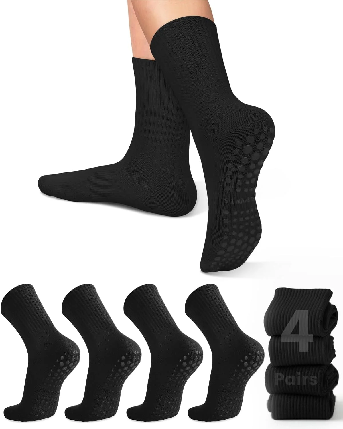 4 أزواج من جوارب اليوغا النسائ - مراجعة Grip Sock Yoga وسعره
