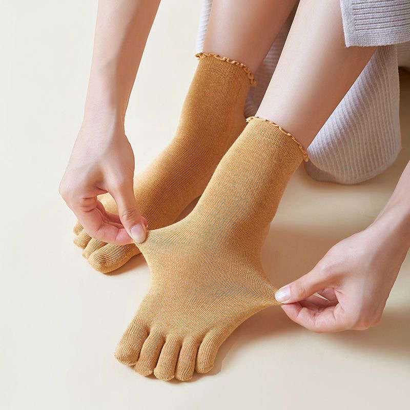 1/5 أزواج جوارب نسائية قطنية ب - مراجعة Toe Sock Split وسعره