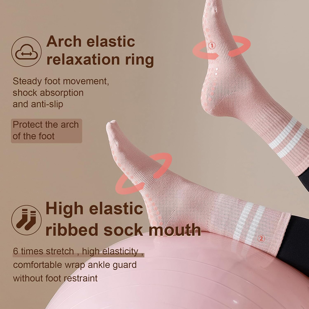 جوارب يوجا بيلاتيس مع مقابض لل - مراجعة Grip Sock Yoga وسعره